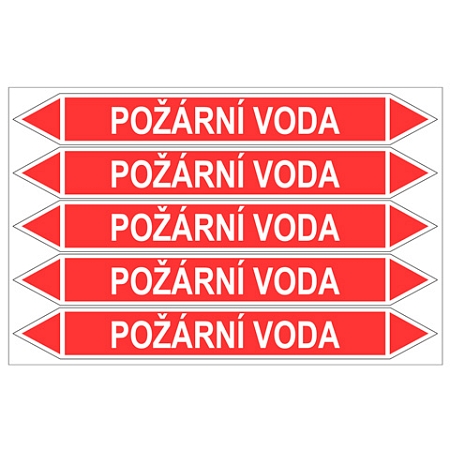 Značení potrubí, požární voda